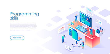 2.5D科技智能數據官網登錄頁設計 立體AI插畫與網絡科技開發